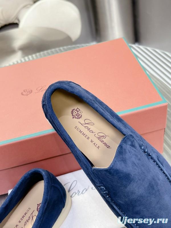 2024 Unisex Le Parmentier Blue Suede Loafers MJ00270