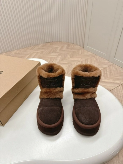 2024 Women UGG Brown Sheepskin Snow Boots MJ00320