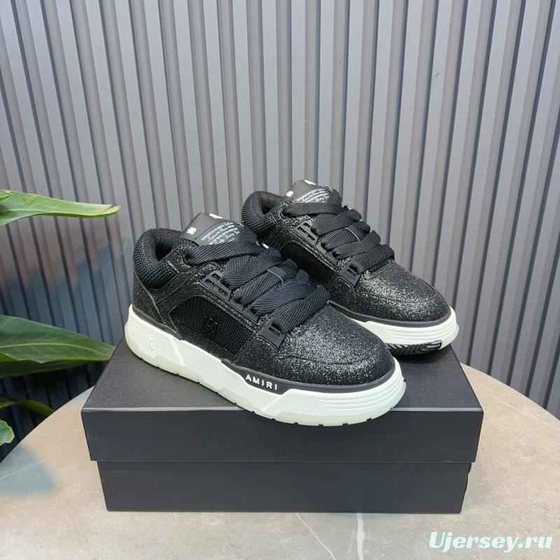2024 Men Amiri Black Mesh Leather Sneakers MJ00360