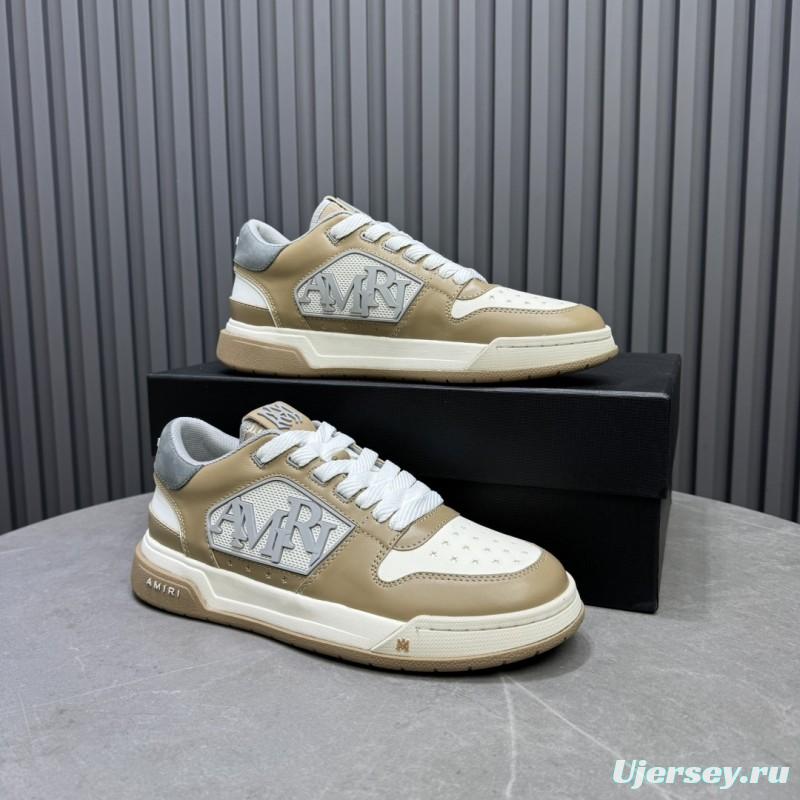 2025 Unisex Amiri Beige White Leather Sneakers MJ00360