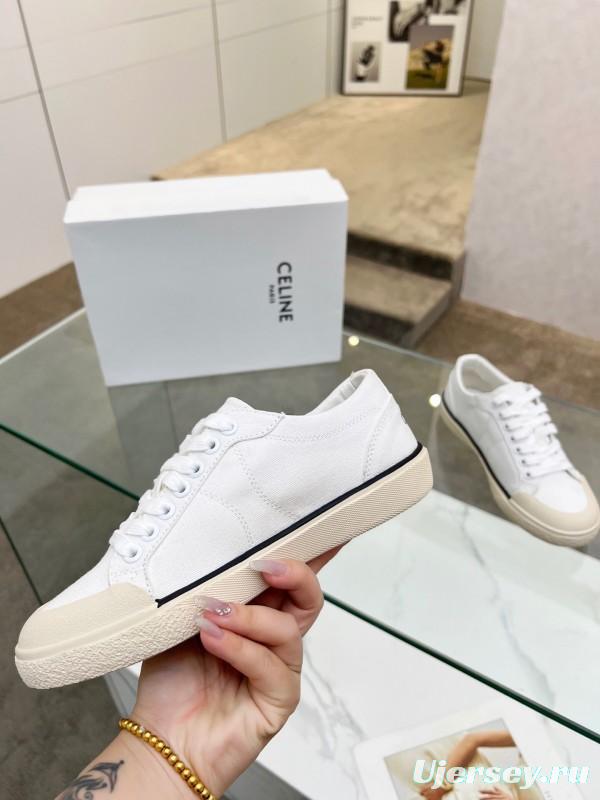 2025 Women Celine White Canvas Sneakers LY00210