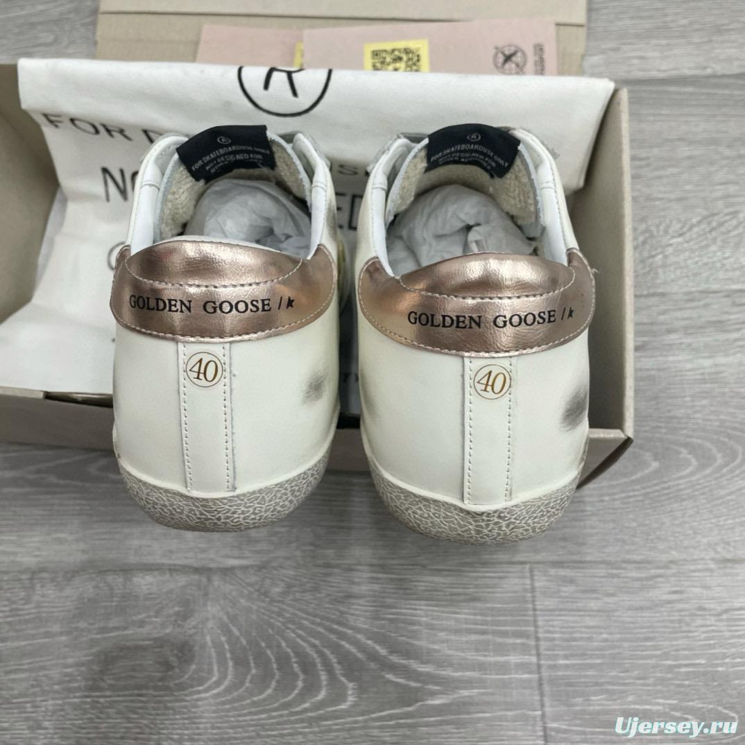 2025 Women GGDB White Brown Leather Sneakers
