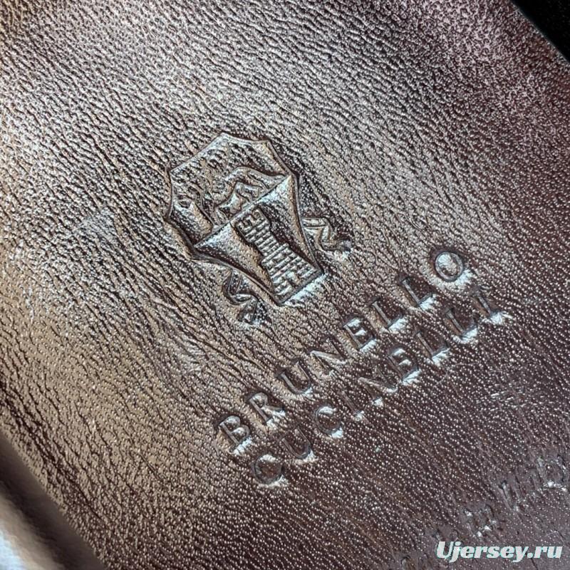 2025 Unisex Brunello Cucinelli Beige Black Mesh Suede Sneakers