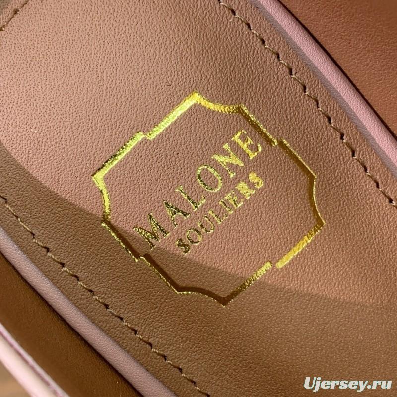 2025 Women Malone Souliers Pink Leather Mid Heel