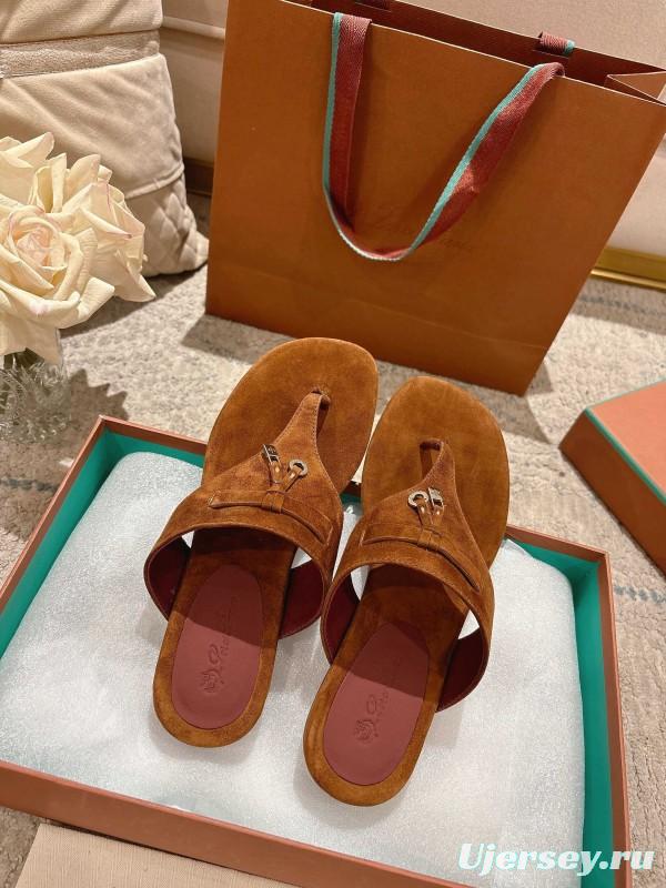 2025 Slippers LP Brown Suede Slippers LY00250