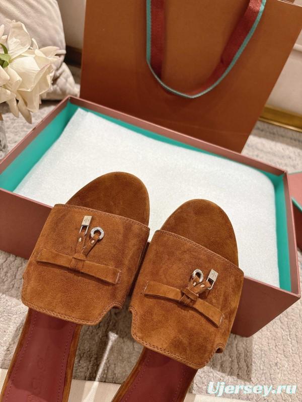 2025 LP Brown Suede Slippers