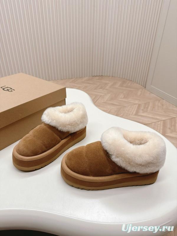 2024 UGG Chestnut Suede Sheepskin Slippers MJ00280