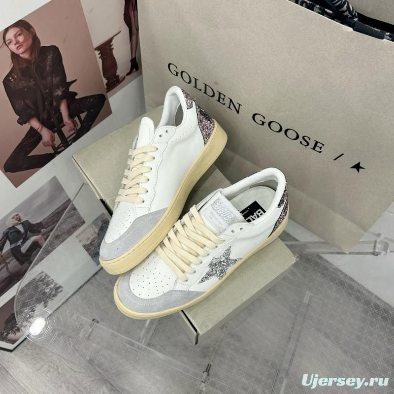 2024 Unisex GGDB White Silver Glitter Leather Suede Sneakers MJ00260