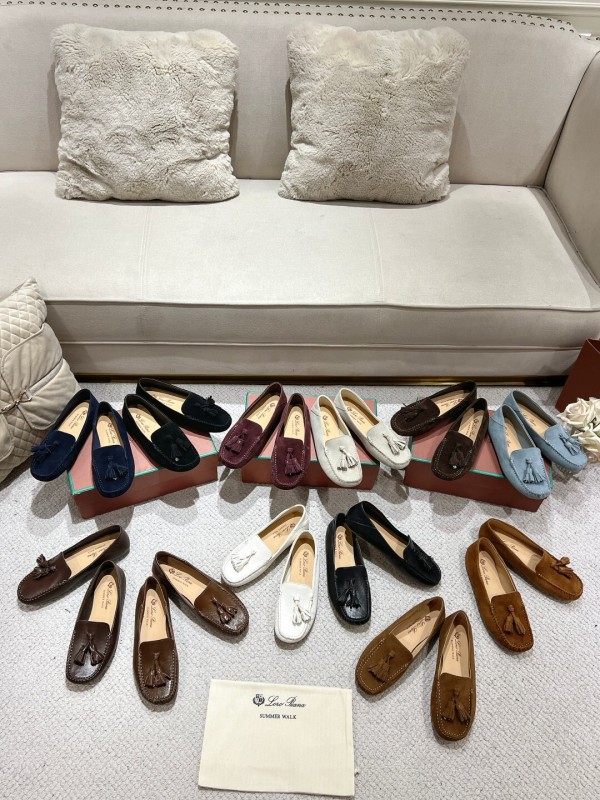 2025 Women Le Parmentier White Leather Loafers Tassel LY00291
