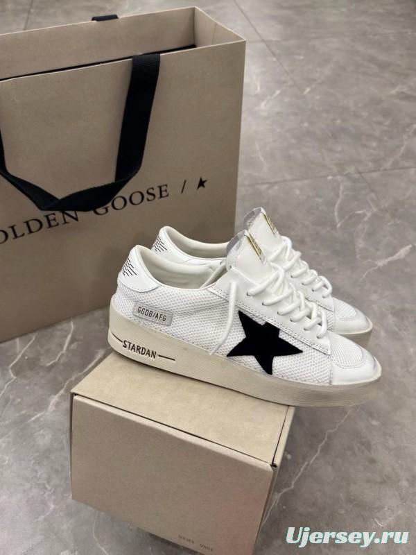 2024 Unisex GGDB White Black Leather Mesh Low Top Sneakers MJ00260