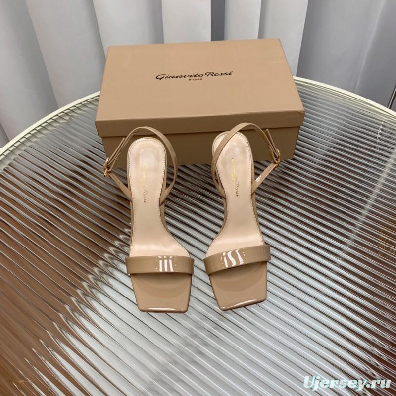 2025 Women Gianvito Rossi Beige Patent Leather Sandals