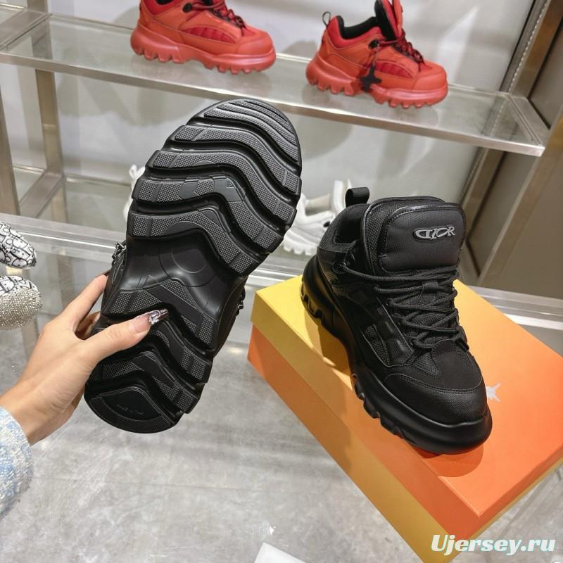 2024 Unisex Dior black fabric leather sneakers