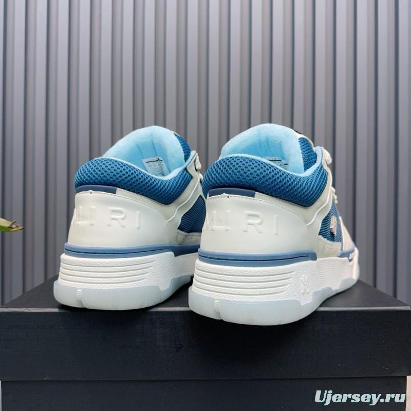 2024 Unisex AMIRI Blue White Leather Mesh Sneakers MJ00360