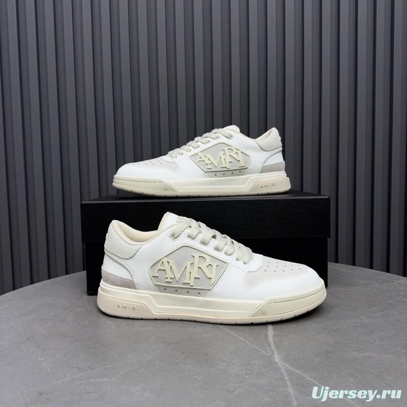 2025 Unisex Amiri White Leather Sneakers MJ00360