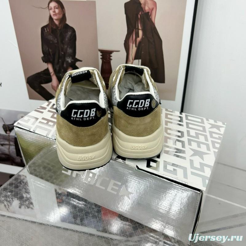 2024 Unisex GGDB Silver Beige Suede Glitter Star Sneakers 