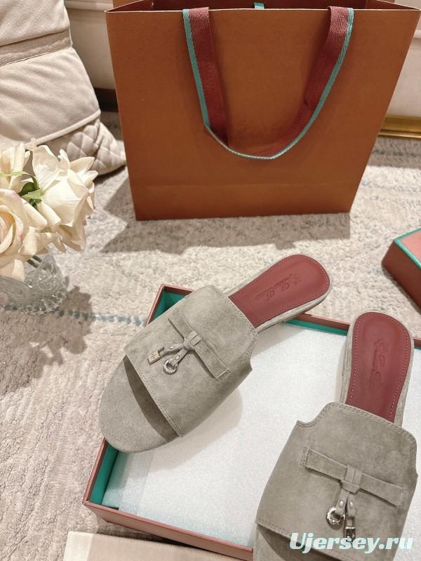 2025 Women LP Brown Suede Slippers LY00370