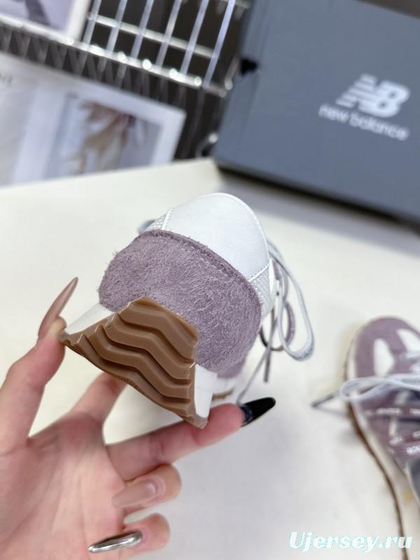 2025 Women New Balance White Purple Suede Mesh Running Shoes KFY00270