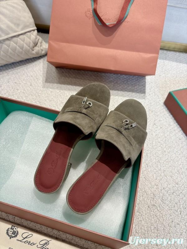 2025 Women LP Grey Suede Sandals