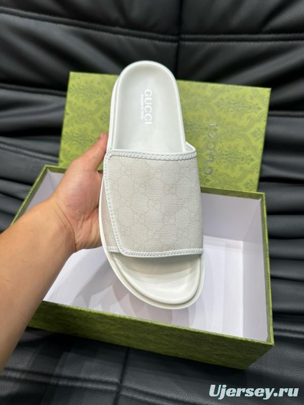 2024 Gucci White Fabric Slippers MJ00200