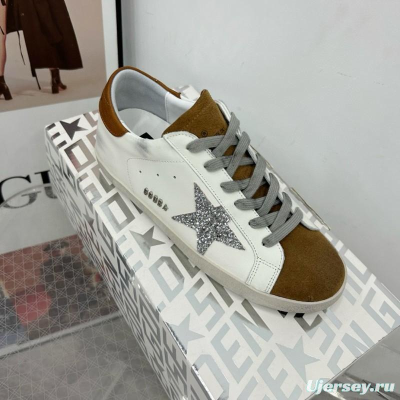 2025 Women GGDB White Silver Leather Sneakers