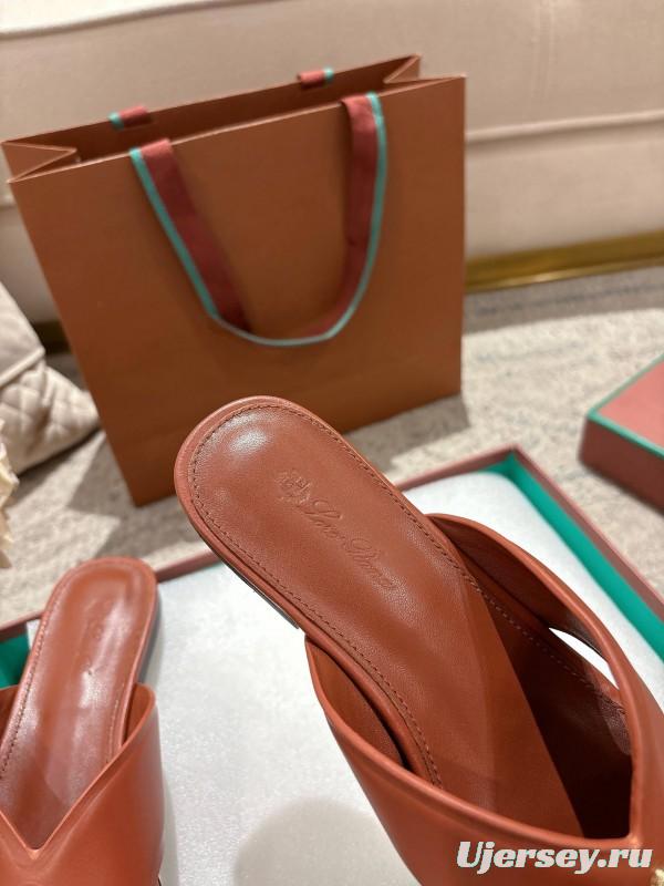 2025 Slippers LP Brown Leather Slippers LY00270
