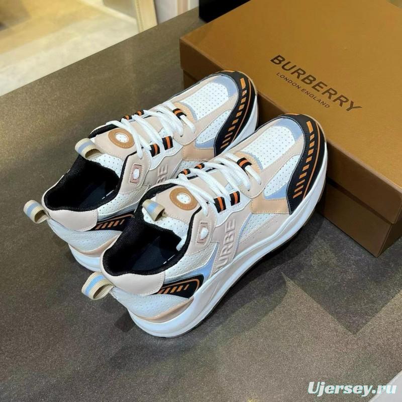 2025 Unisex Burberry Beige White Black Leather Suede Mesh Chunky Sneakers MJ00380(F/W)
