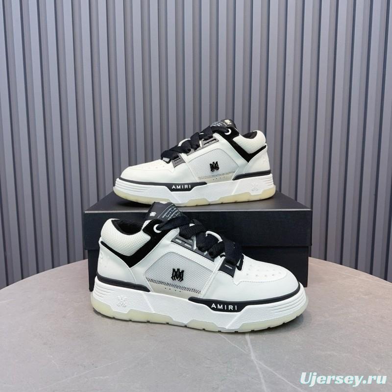2024 Unisex Amiri Black White Leather Sneakers MJ00360