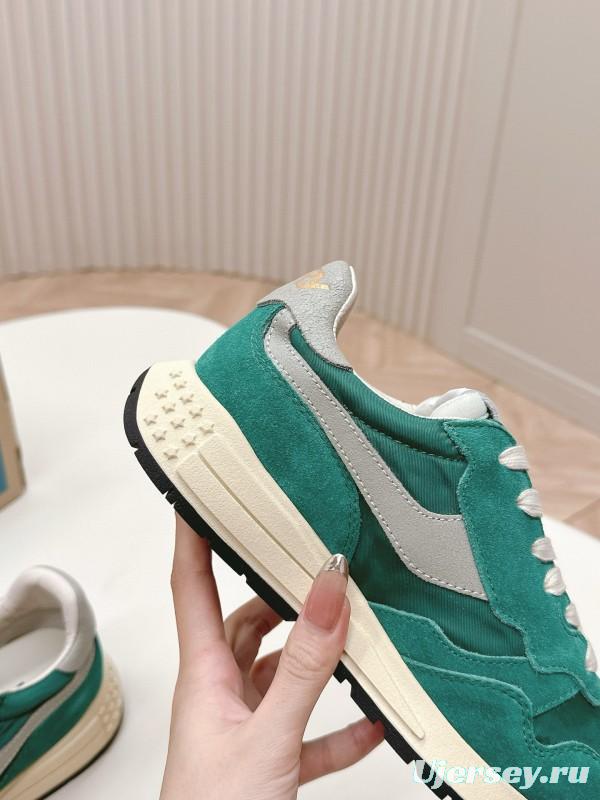 2024 Men Autry green beige suede mesh sneakers 