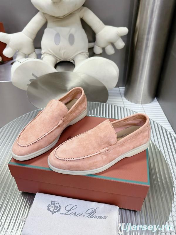 2024 Women Le Parmentier Pink Suede Loafers