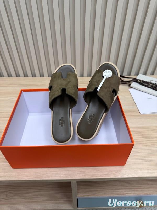 2025 Slippers Hermès Brown Suede Slippers
