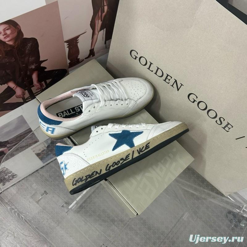 2024 Unisex GGDB White Blue Leather Low Top Sneakers MJ00260