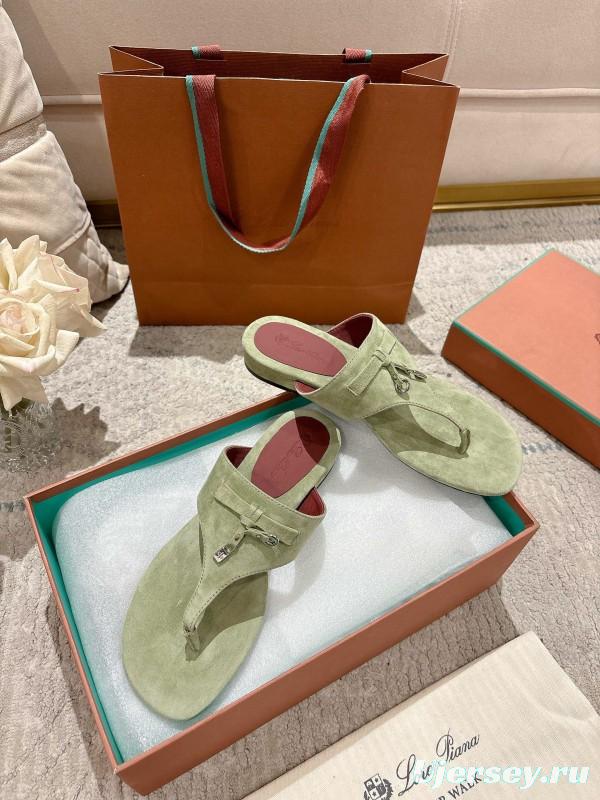 2025 Slippers LP Light Green Suede Casual LY00250
