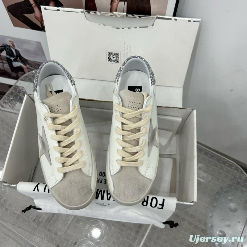 2024 Women GGDB White Grey Leather Suede Sneakers