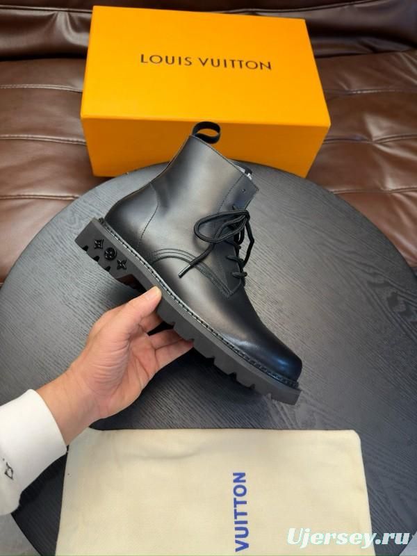 2024 Men Louis Vuitton Black Calf Leather Casual High Top MJ00440