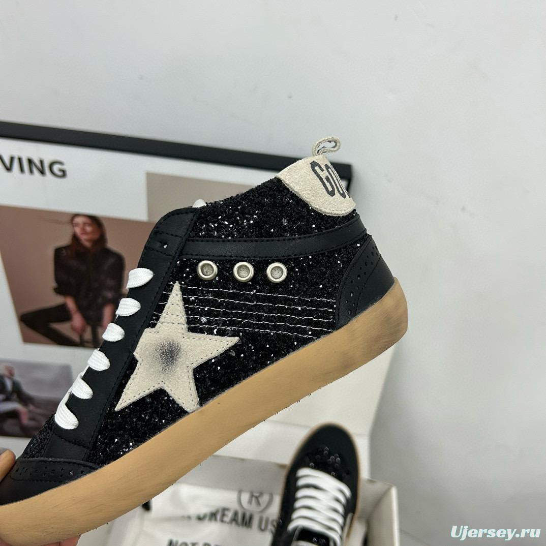 2024 Unisex GGDB Black White Suede High-top Sneakers MJ00300