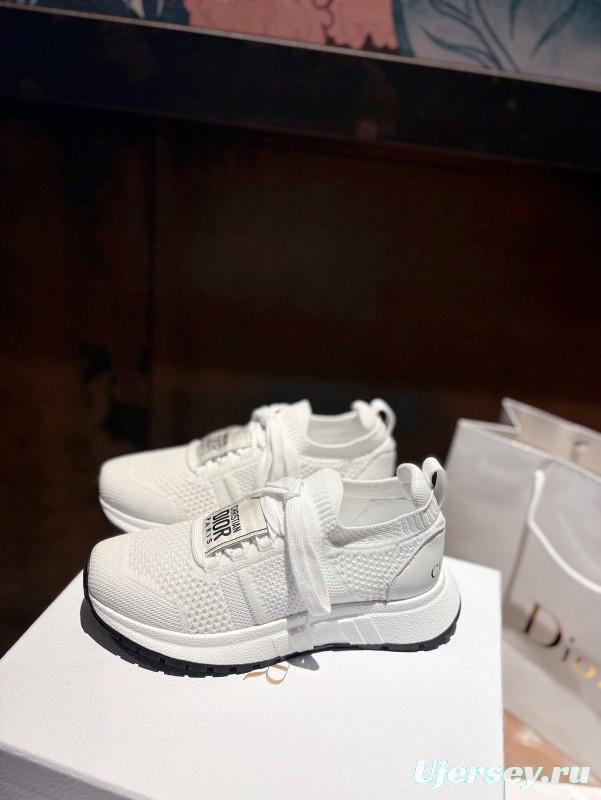 2025 Women Dior White Flyknit Sneakers LY00260