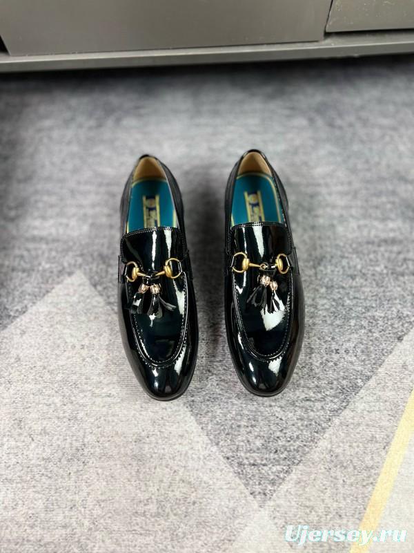 2024 Men Gucci Black Leather Loafer MJ00280
