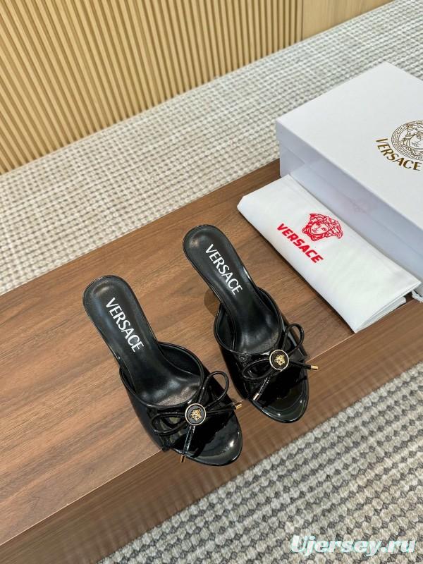 2025 Women VERSACE Black Leather High Heel LY00210