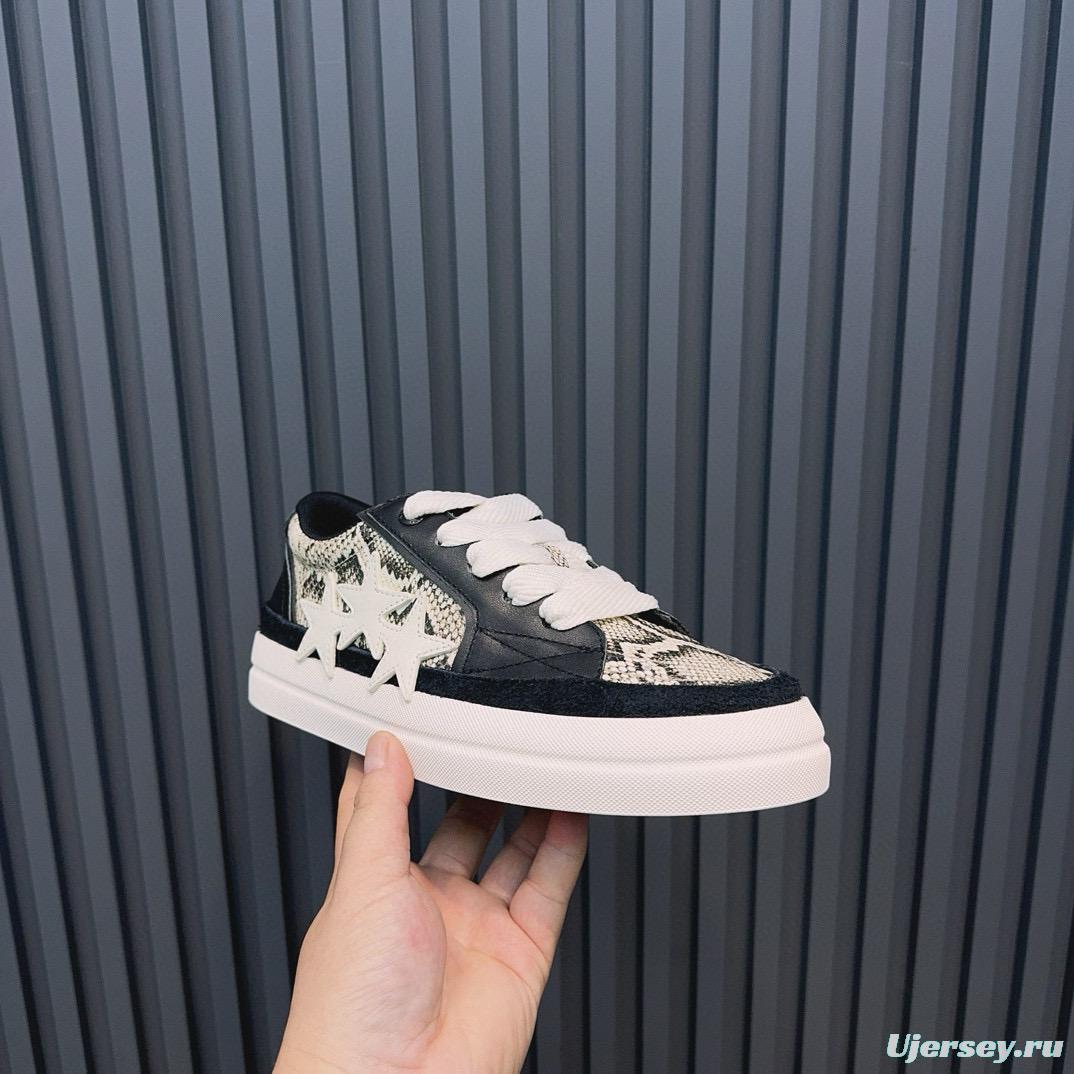 2024 Unisex Amiri Black White Leather Sneaker MJ00300