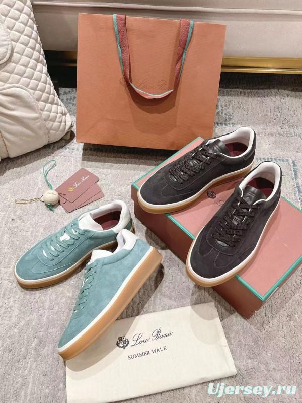 2025 Unisex Le Parmentier Black Suede Leather Sneakers Top Version LY00320(F)/LY00330(M)