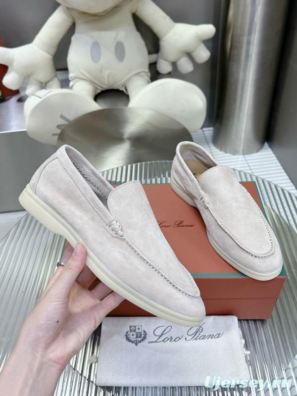 2024 Unisex Le Parmentier White Suede Loafers MJ00270