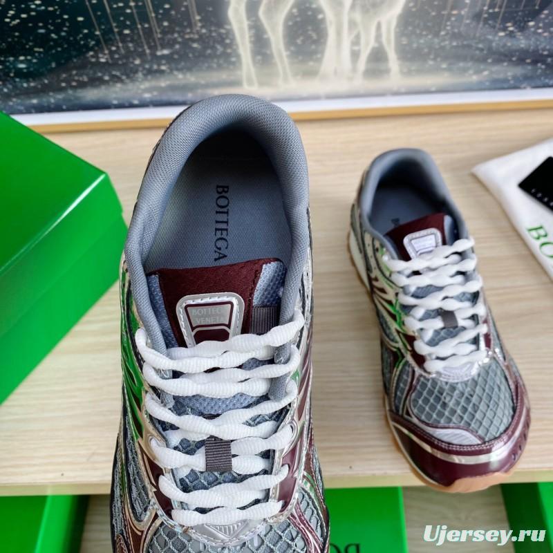 2025 Unisex Bottega Veneta BV Orbit Grey Brown Mesh Runner Sneakers LY00310