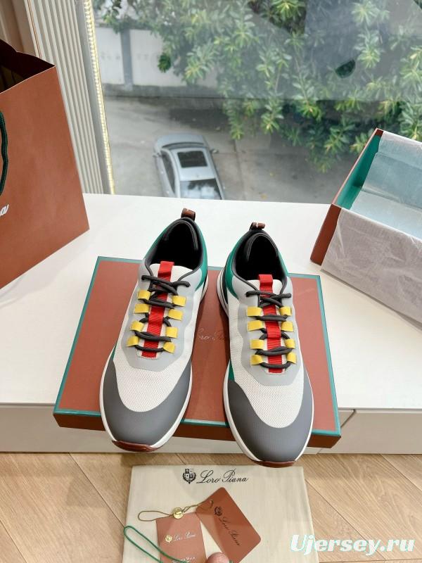 2024 Unisex Le Parmentier Green White Gray Knitted Casual Sneakers Top Version MJ00340