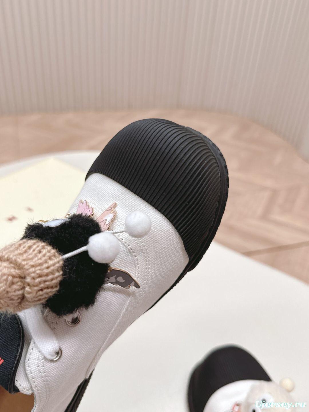 2025 Women Marni White Black Leather Casual Sneakers LY00250F