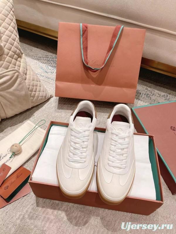 2025 Women LP White Brown Leather Sneakers LY00320(F)
