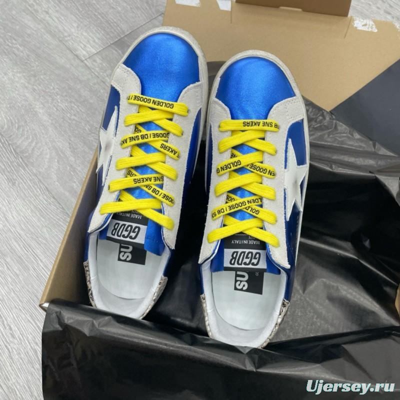 2025 Unisex GGDB Blue White Leather Sneakers