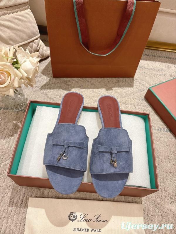 2025 Slippers LP Blue Suede Slippers LY00270
