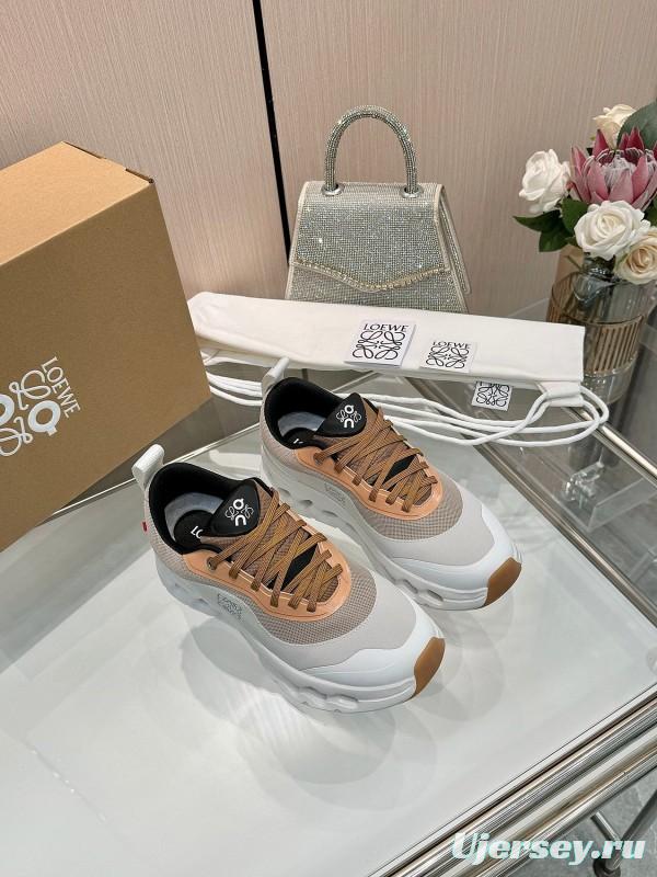 2025 Women Loewe Beige White Mesh Sneakers