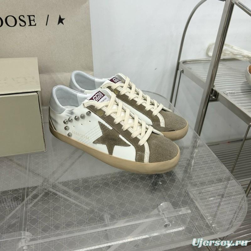 2025 Women GGDB White Beige Suede Leather Sneakers MJ00260