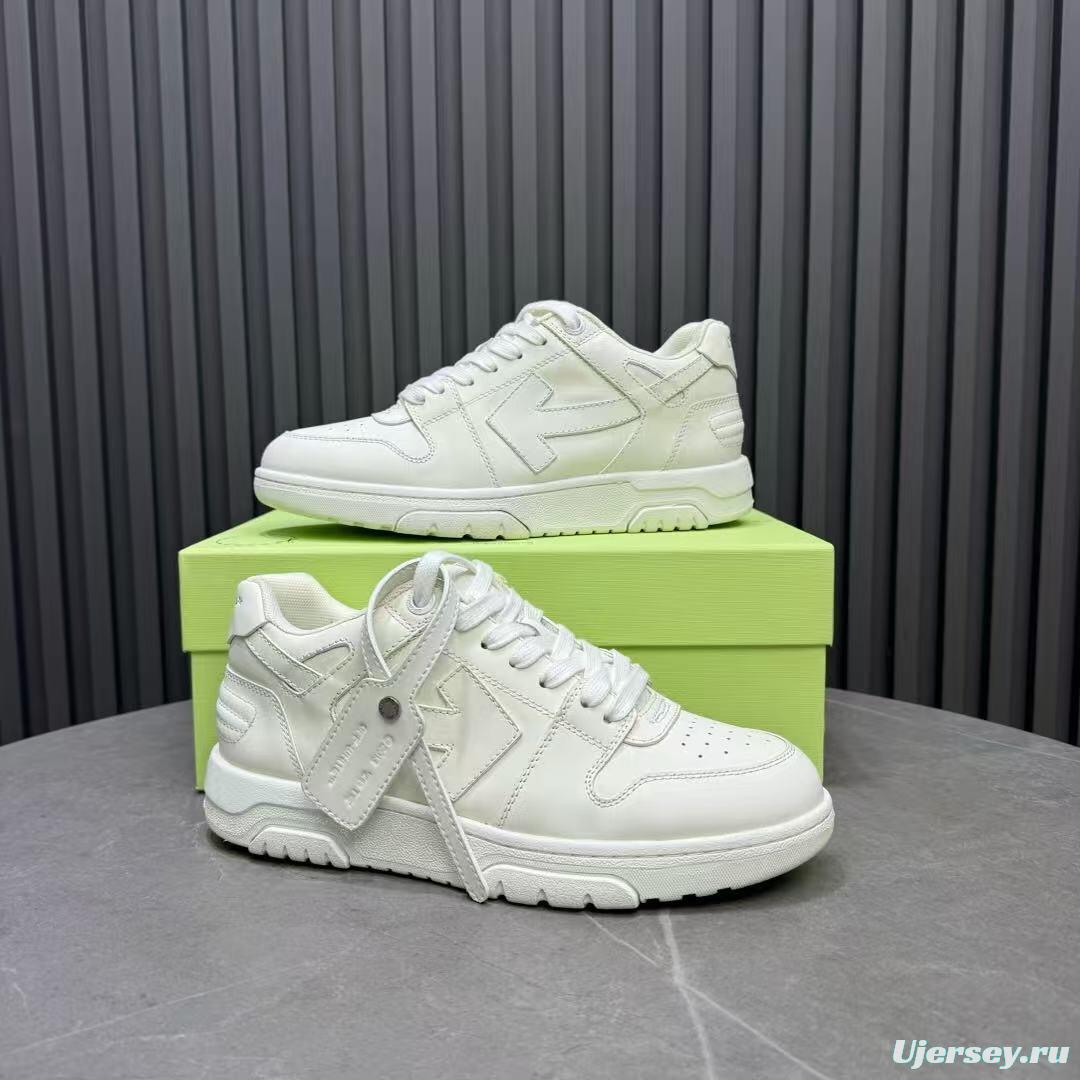2025 Unisex Off-White White Leather Sneakers KFY00320